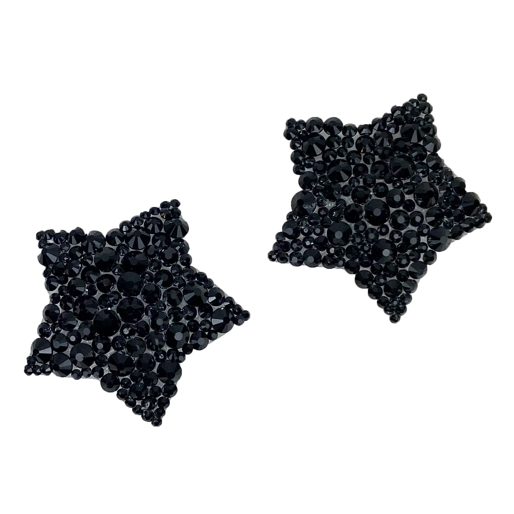 black star pasties, burlesque costume, 3d printed, crystals